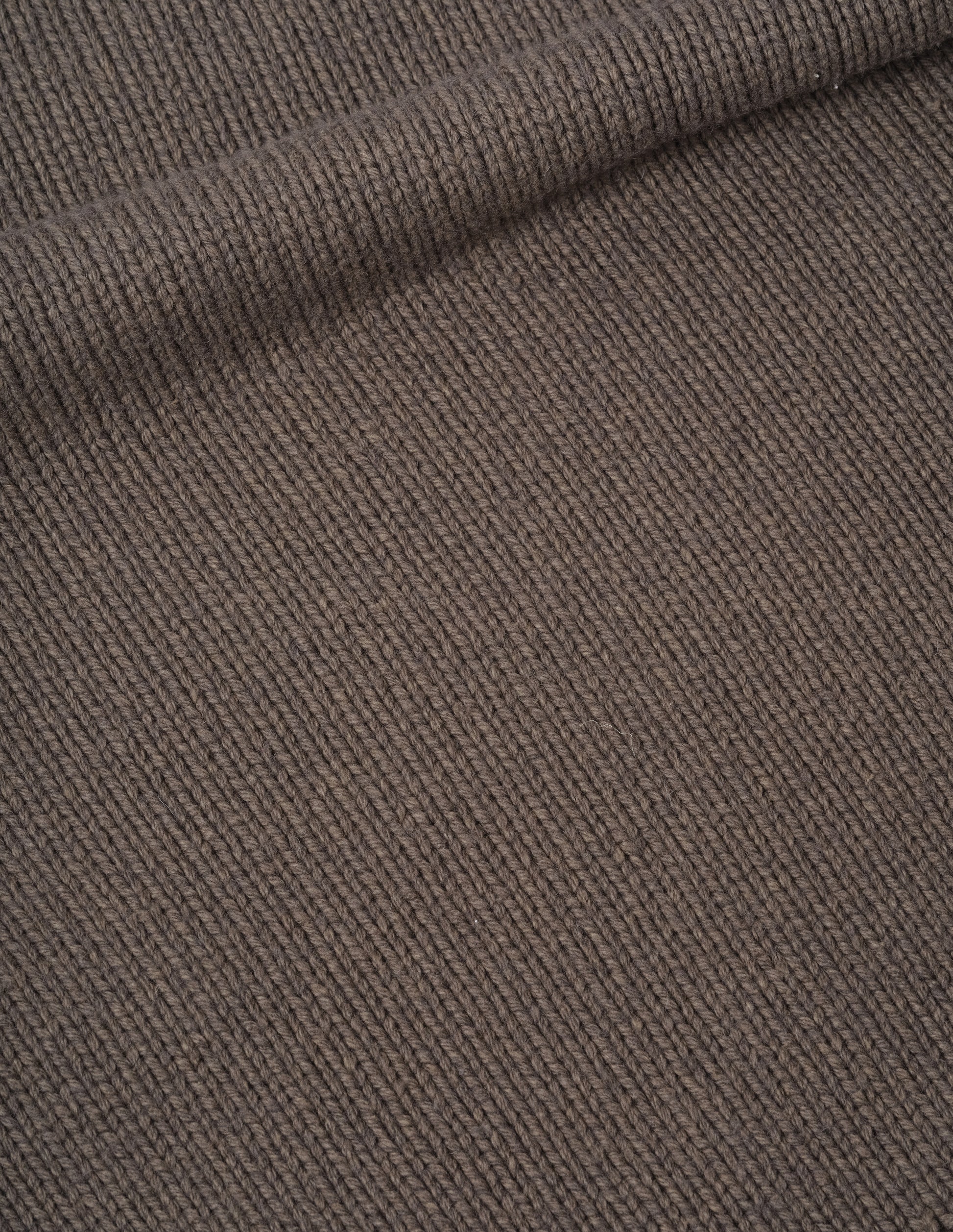 Brown wool cotton jumper fabric swatch.