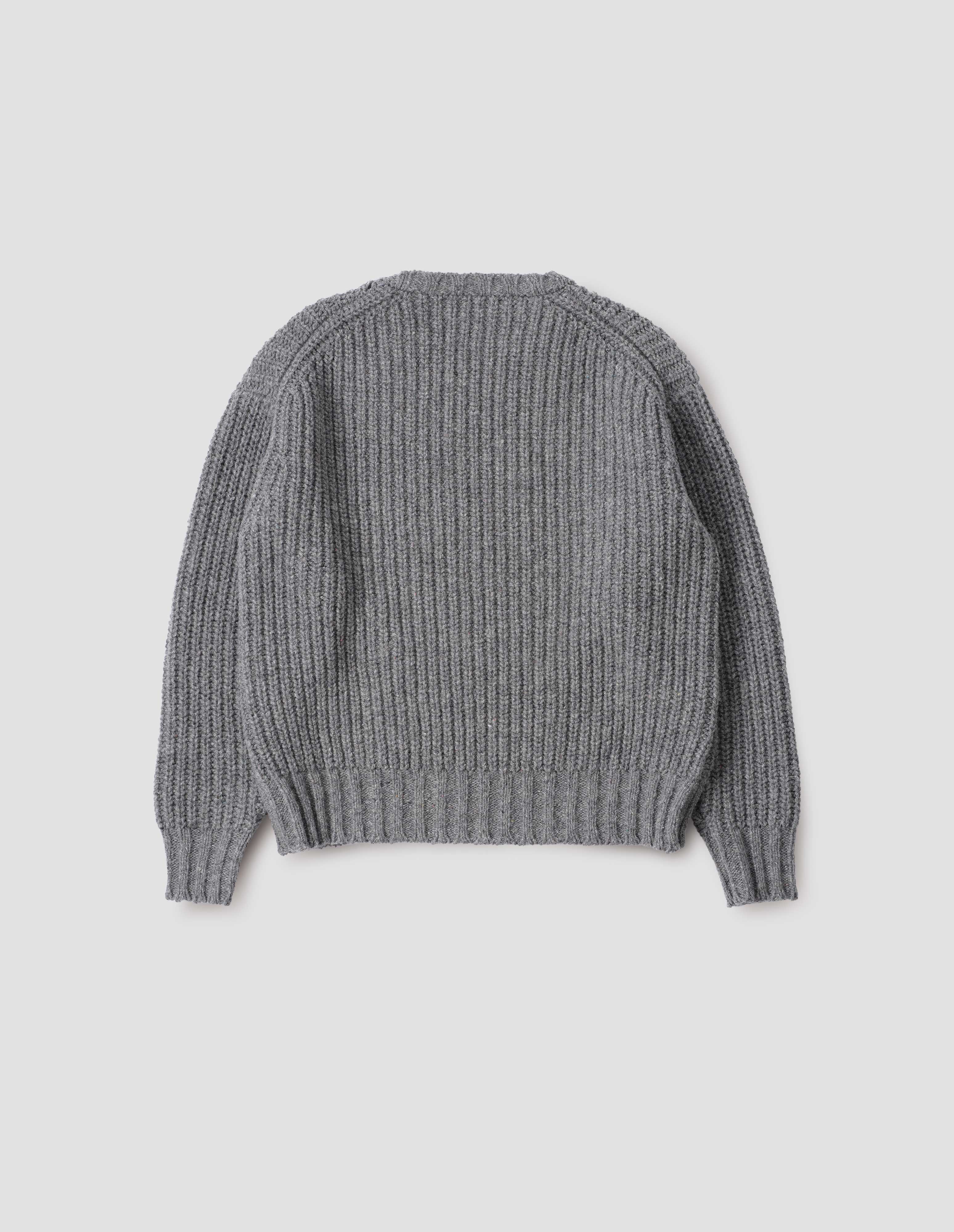 Grey recycled wool Cropped Fishermans Crew | MHL. by Margaret Howell