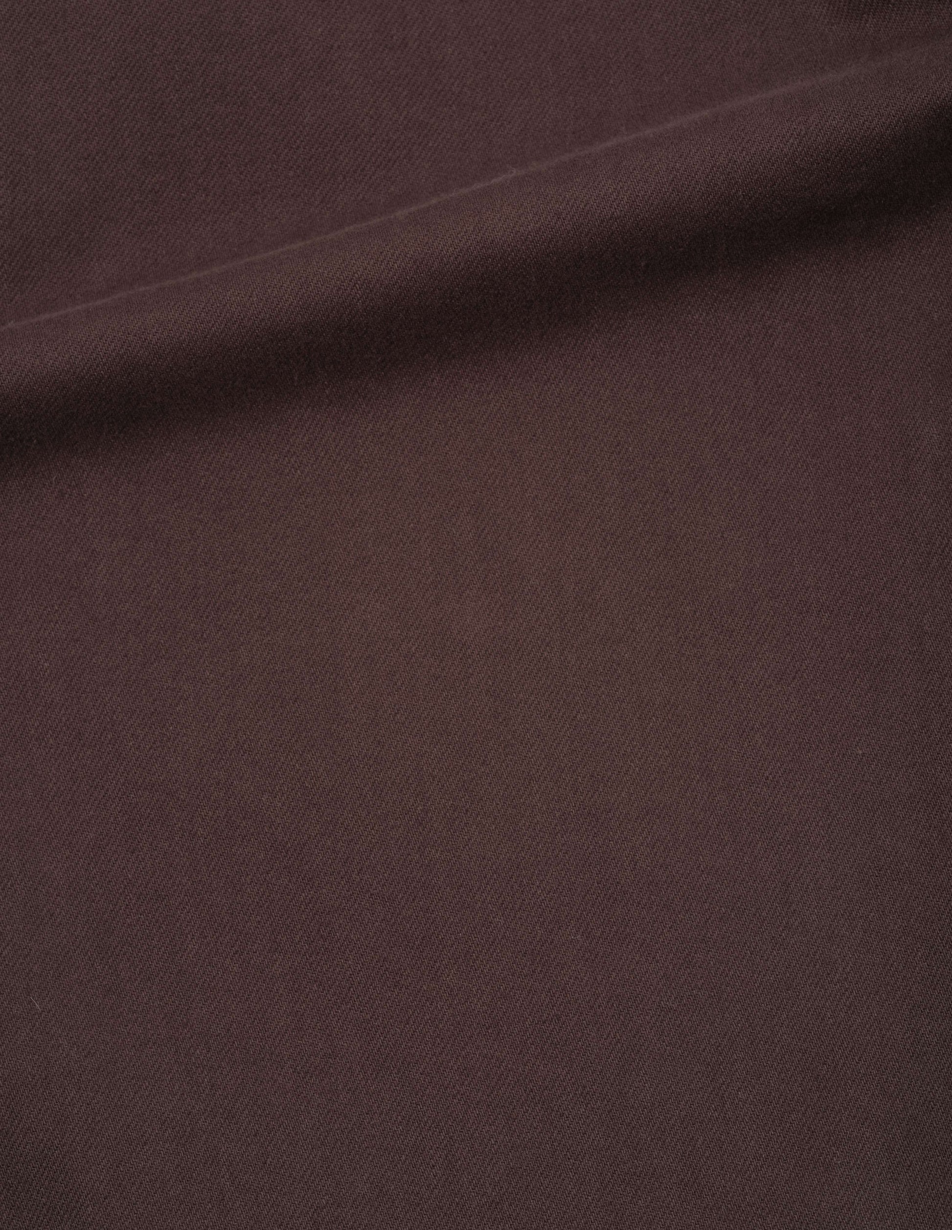 Brown red shirt dress, cotton tencel drill, fabric swatch.