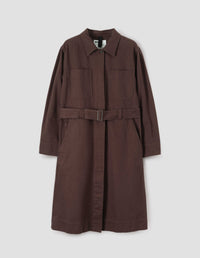 MHL. OVERALL DRESS | WORN COTTON DRILL | MAHOGANY