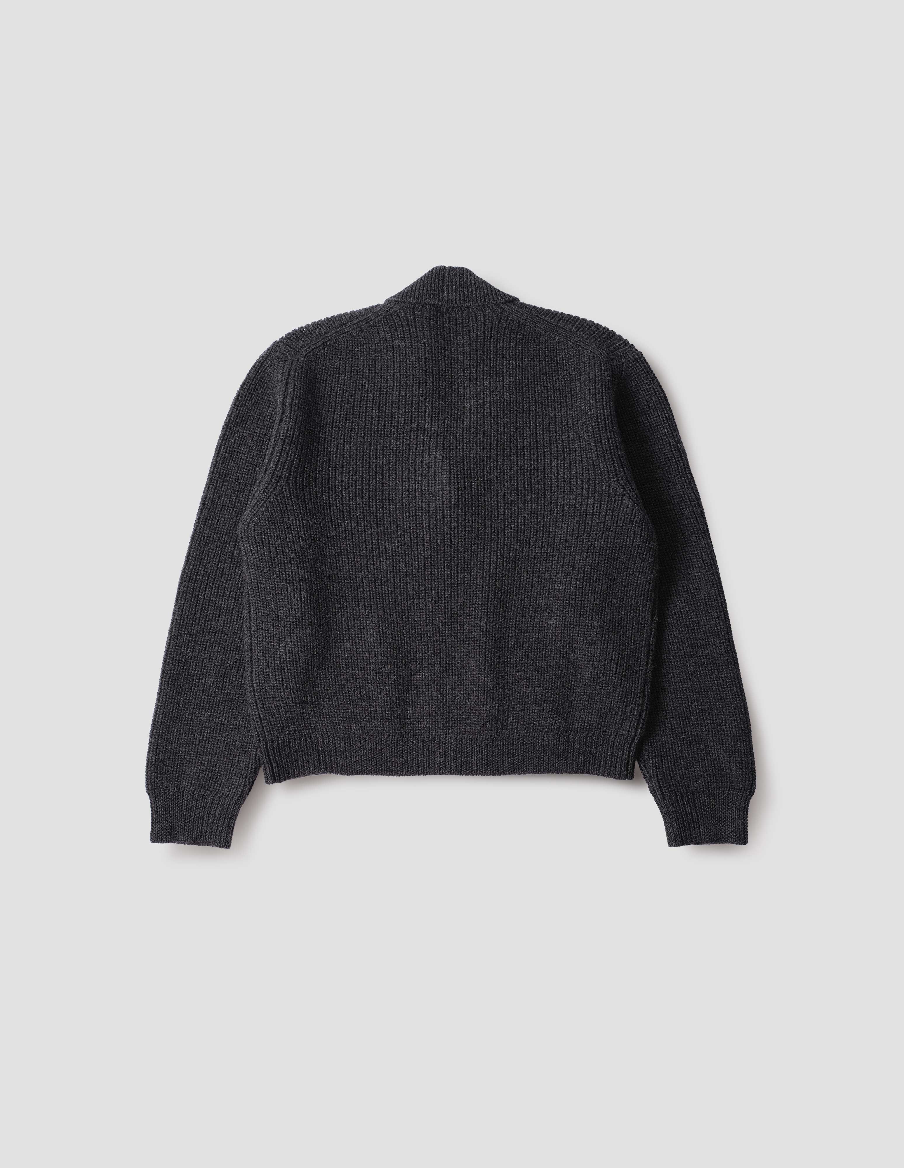 Charcoal merino Shawl Collar Cardigan | MHL. by Margaret Howell