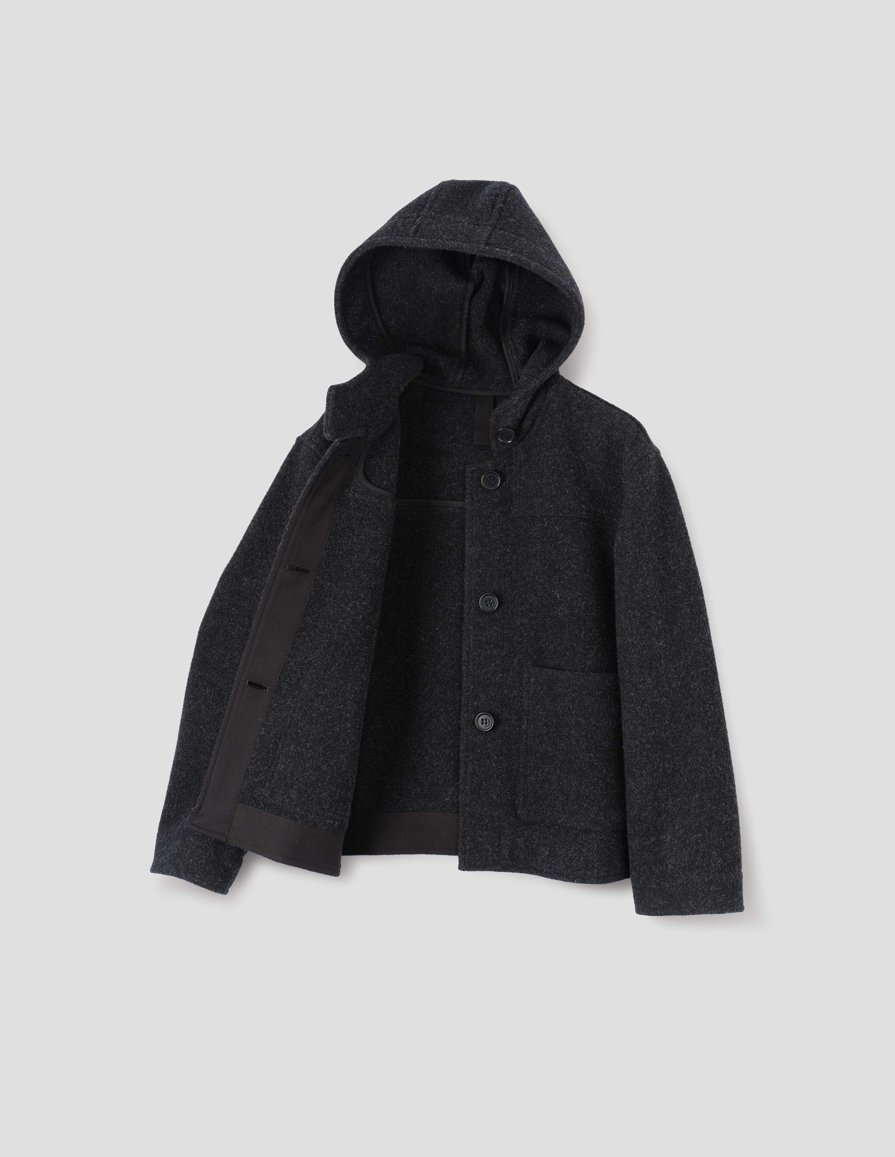 Charcoal felted wool Short Duffle Coat | MHL. by Margaret Howell