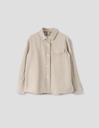 MHL. SINGLE POCKET OVERSHIRT | COTTON WOOL DRILL | BONE