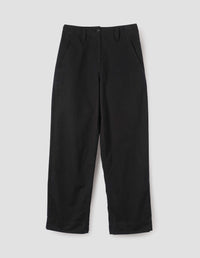 MHL. SLANT POCKET TROUSERS | DOUBLE TWISTED COTTON CANVAS | BLACK
