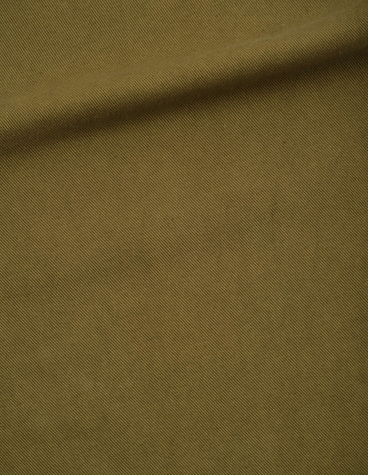 Green cotton tencel drill joggers fabric swatch.