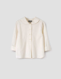 PETAL COLLAR SHIRT | BRUSHED COTTON CASHMERE | OFF WHITE