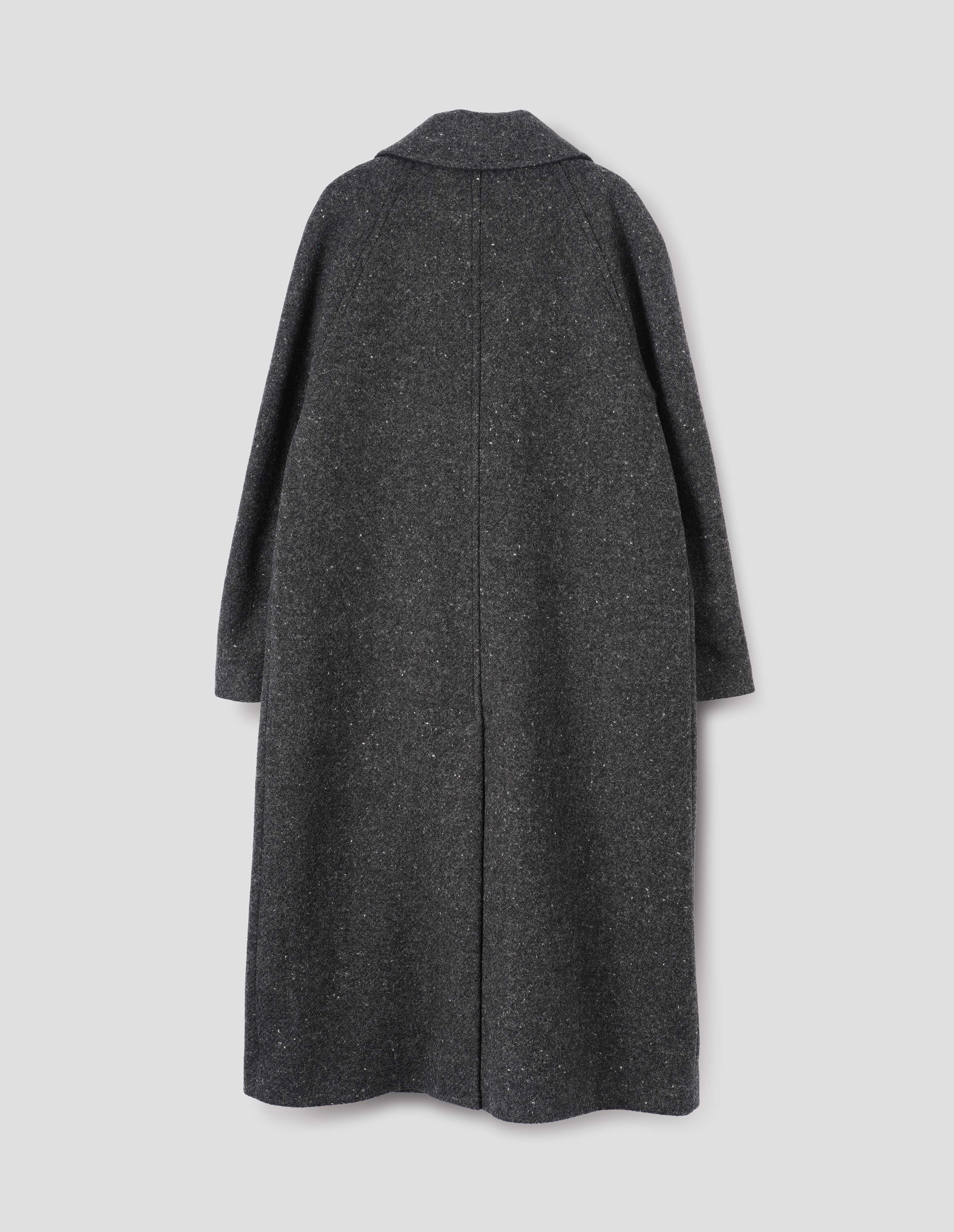 Charcoal heavy British wool Raglan Overcoat | Margaret Howell