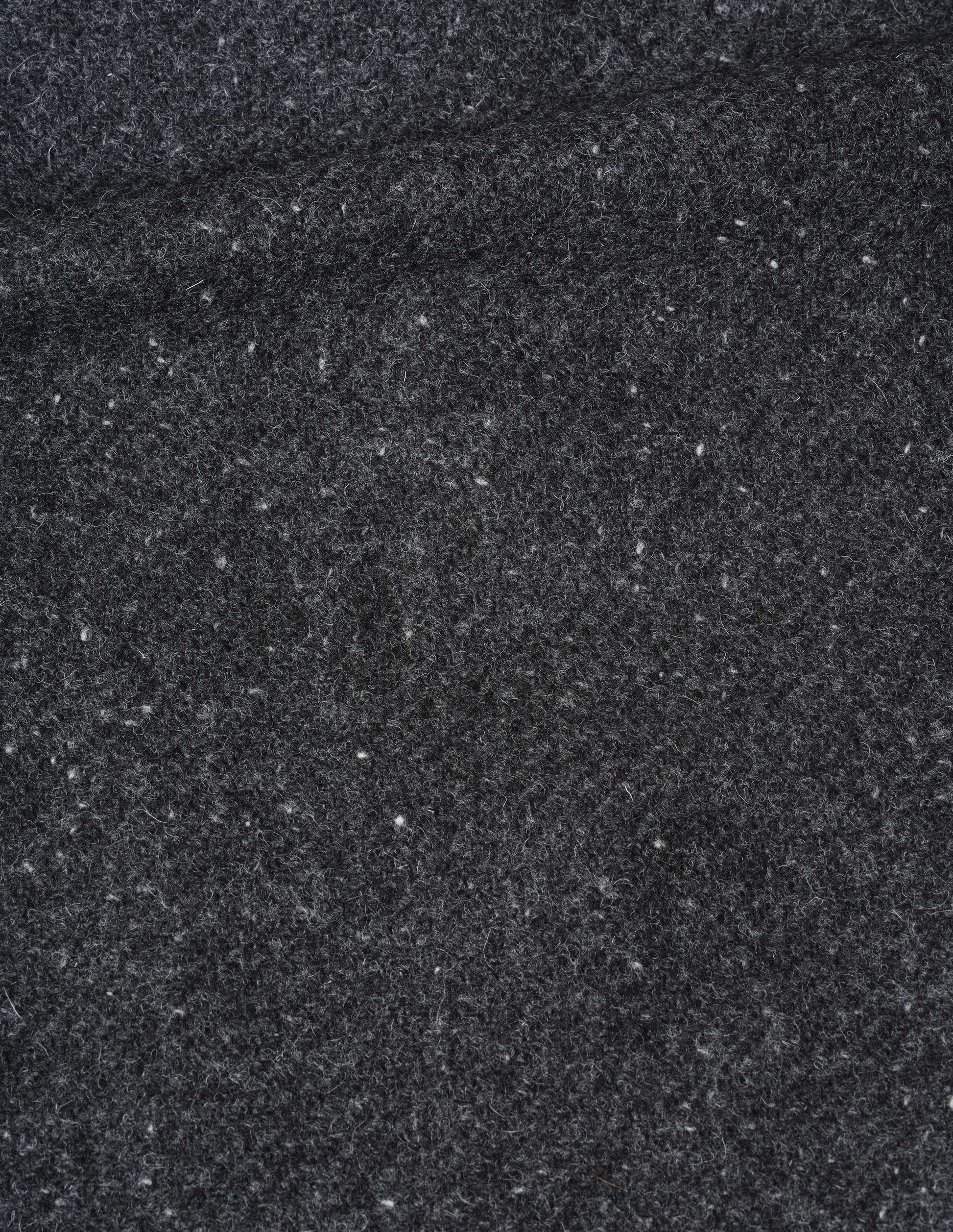 Charcoal grey heavy British wool overcoat, fabric swatch.