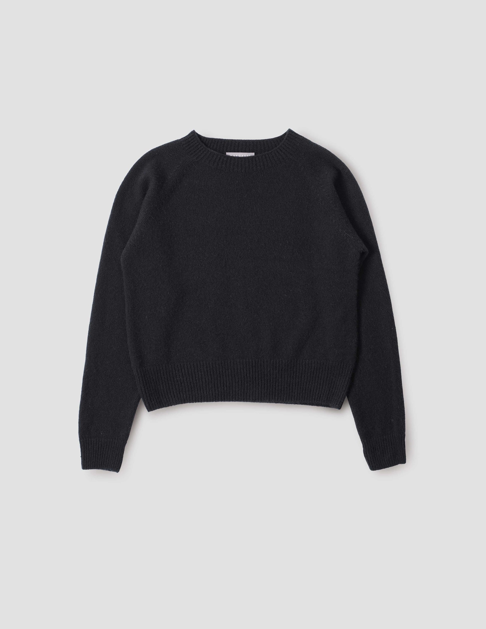 Black recycled cashmere Short Classic Crew Neck Margaret Howell