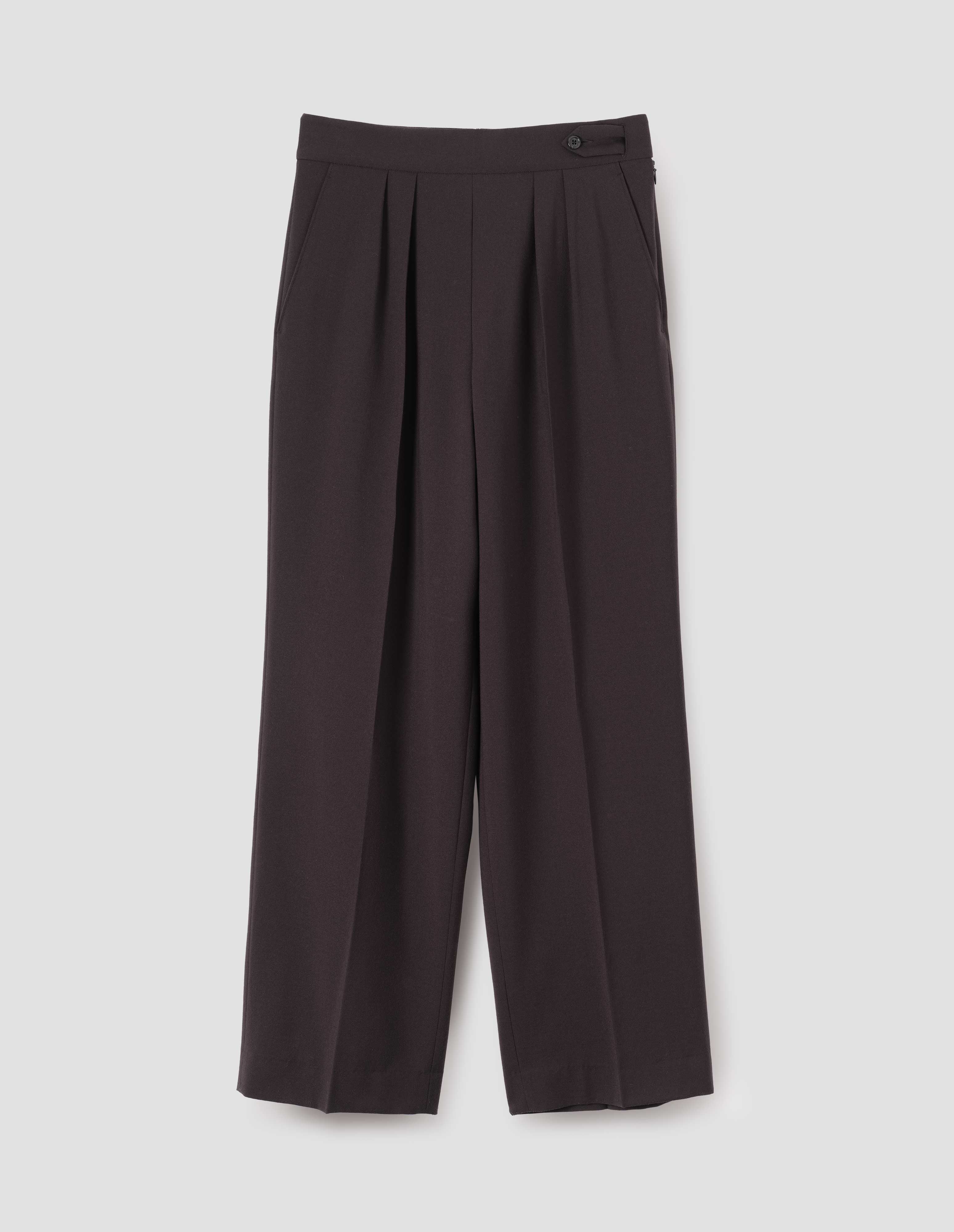 Ebony light flannel Side Closure Twin Pleat Trousers | Margaret Howell