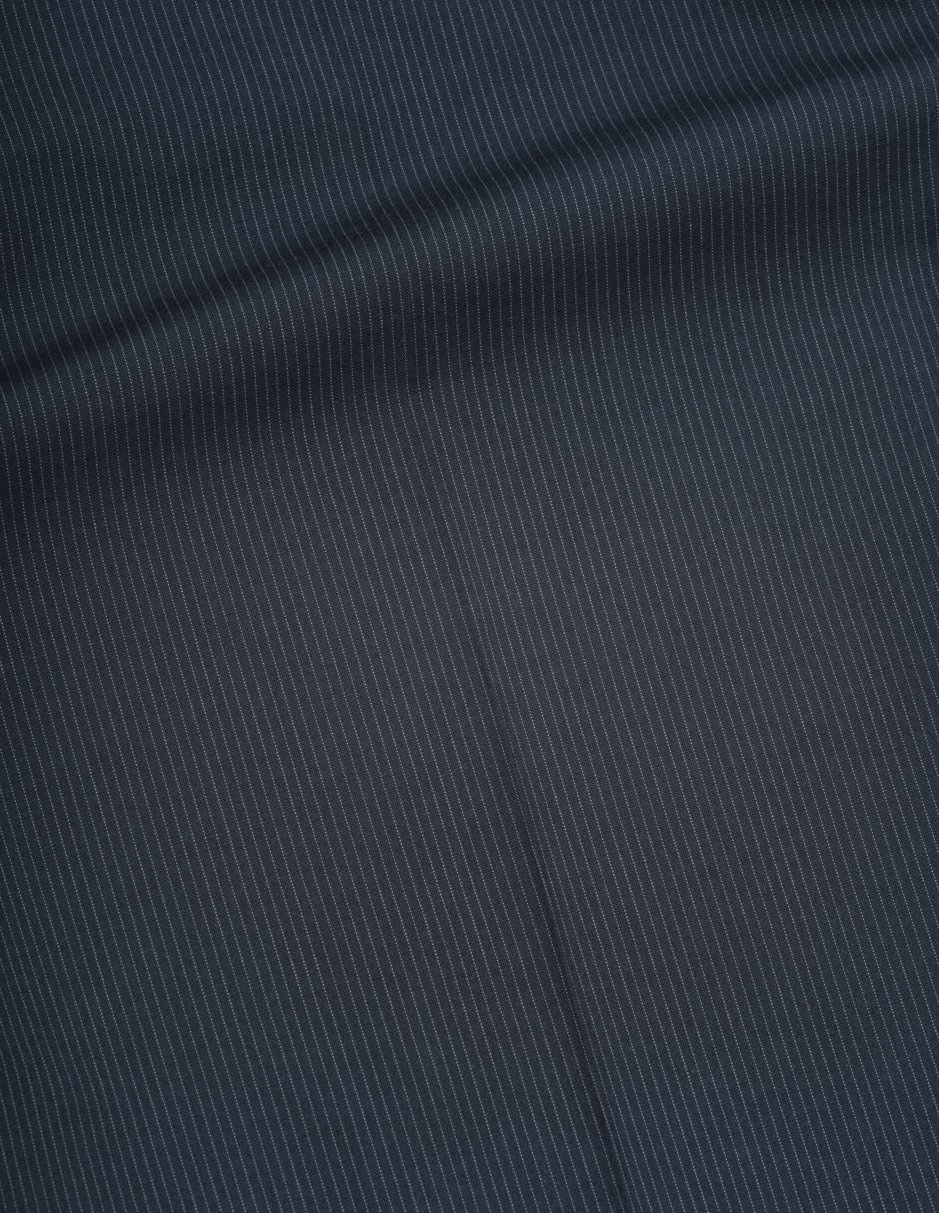 Navy, grey cotton wool stripe Single Pleat Trousers | Margaret Howell