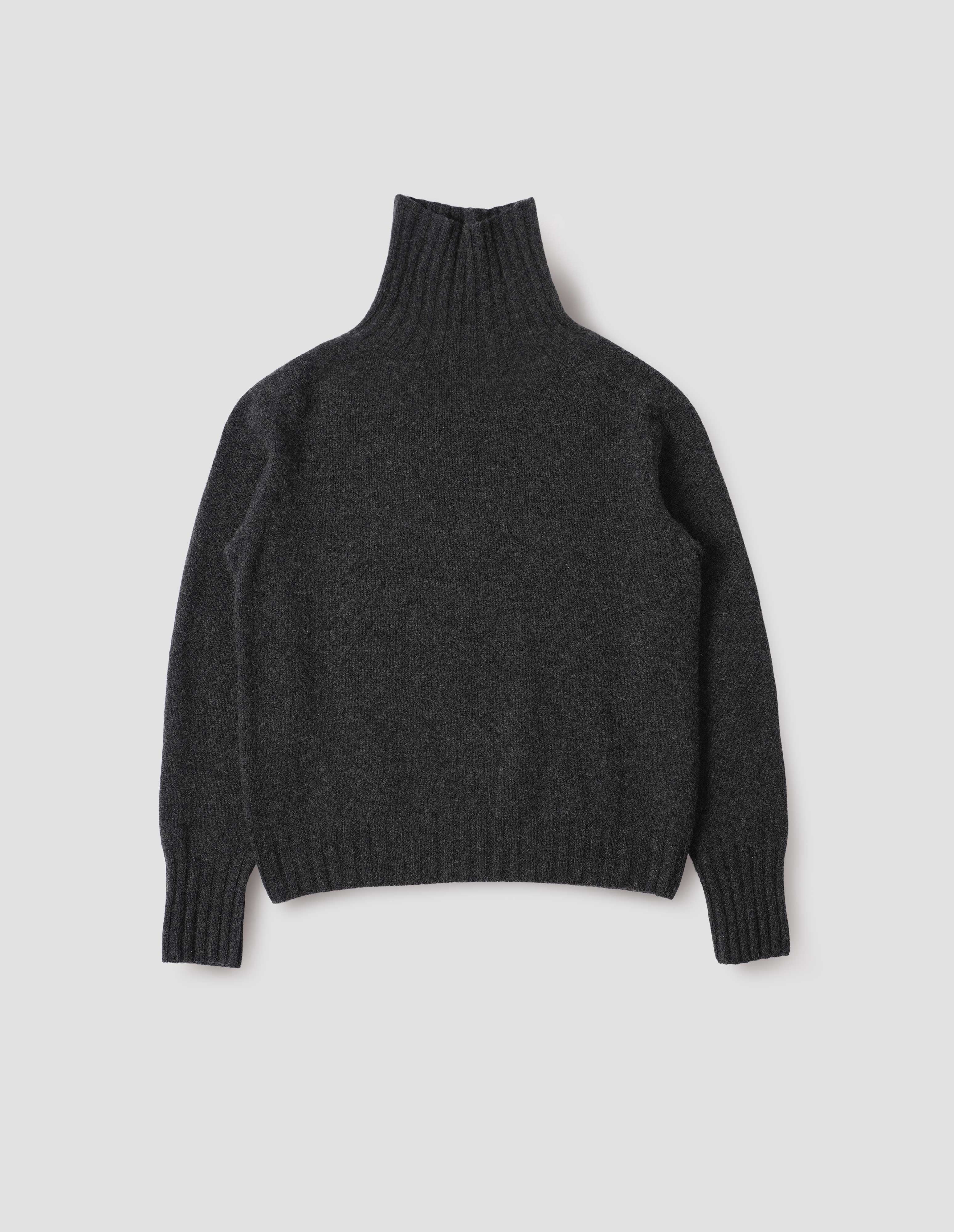 Charcoal cashmere Wide Roll Neck | Margaret Howell
