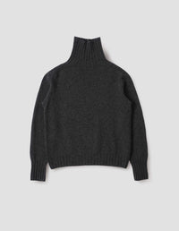 WIDE ROLL NECK | CASHMERE | CHARCOAL