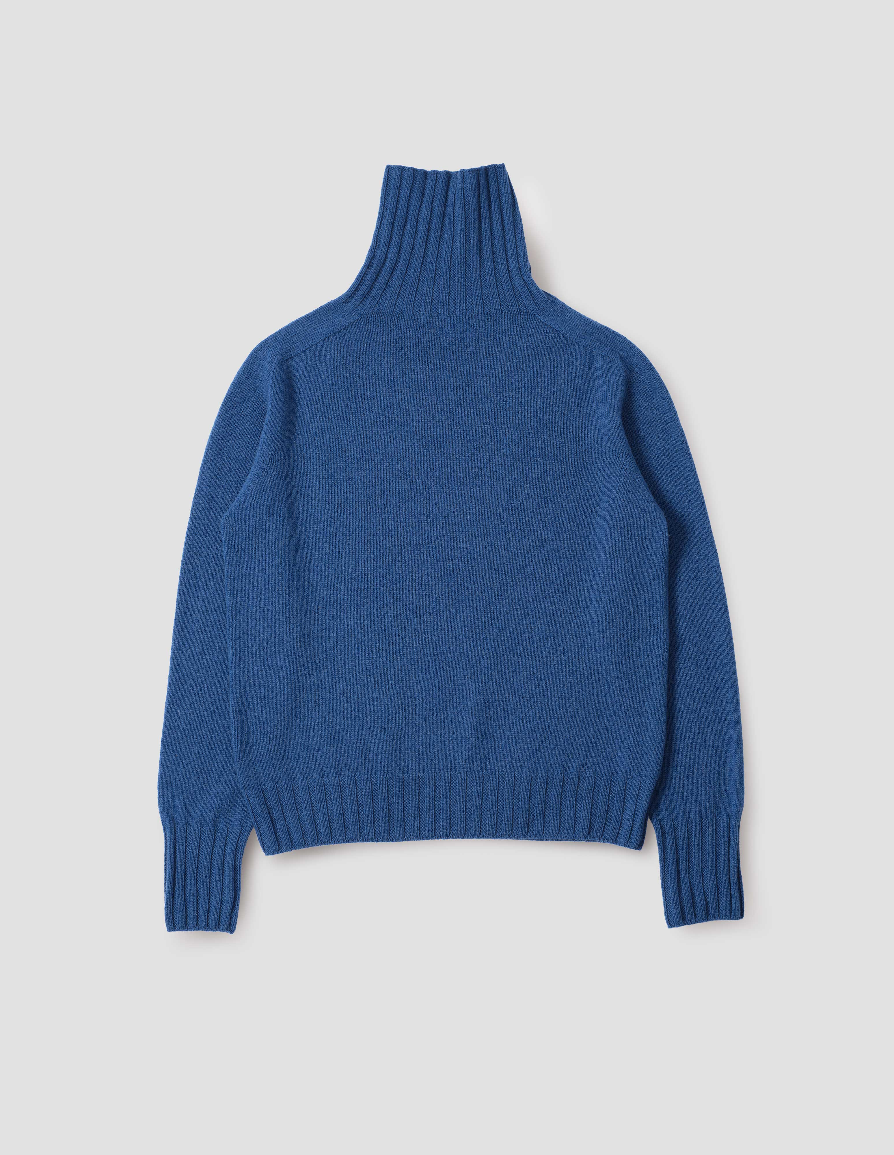 Steel blue cashmere Wide Roll Neck | Margaret Howell