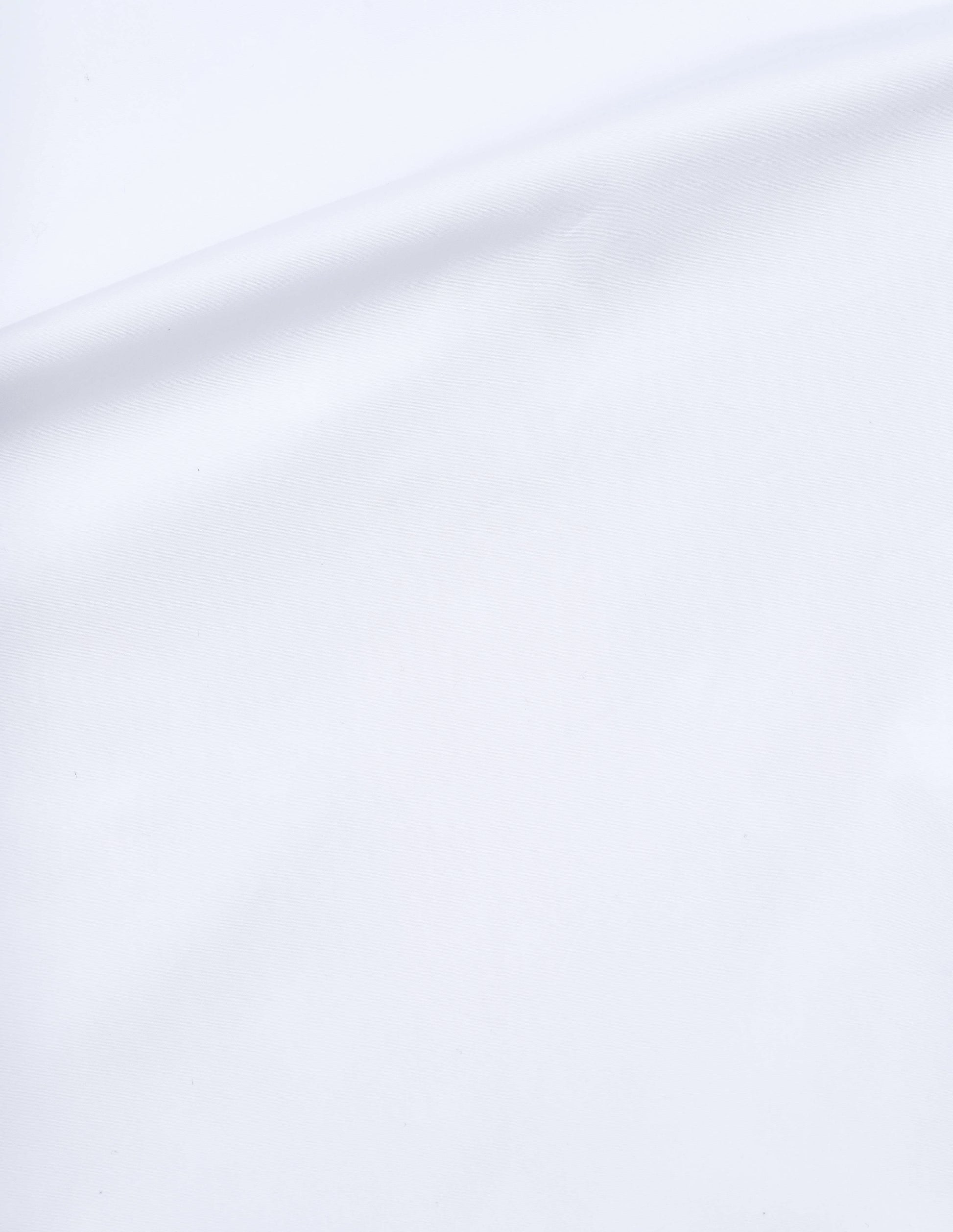 White crisp cotton poplin shirt fabric swatch.