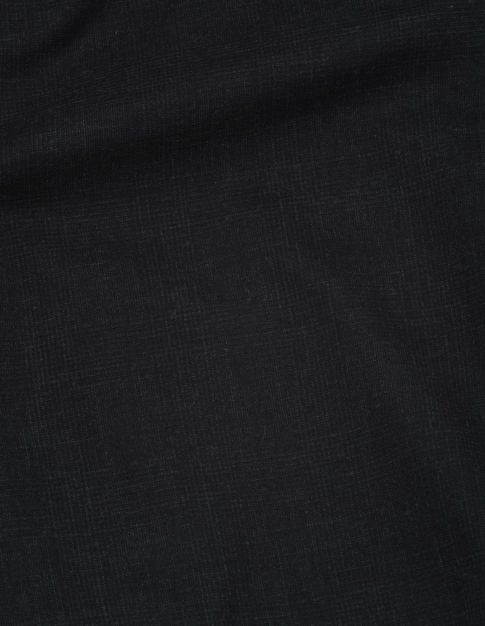 Dark grey muted wool check trousers fabric swatch.