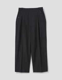BUTTON POCKET TROUSERS | MUTED WOOL CHECK | CHARCOAL
