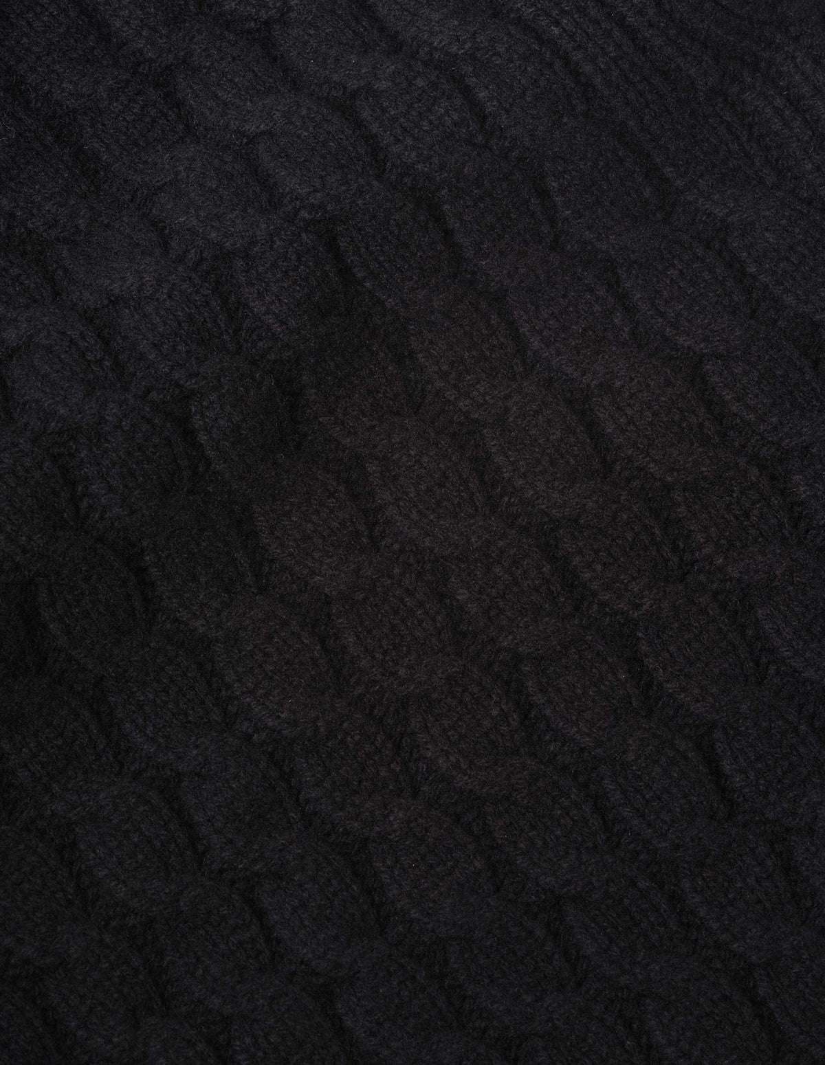 Black soft spun wool slipover, fabric swatch.