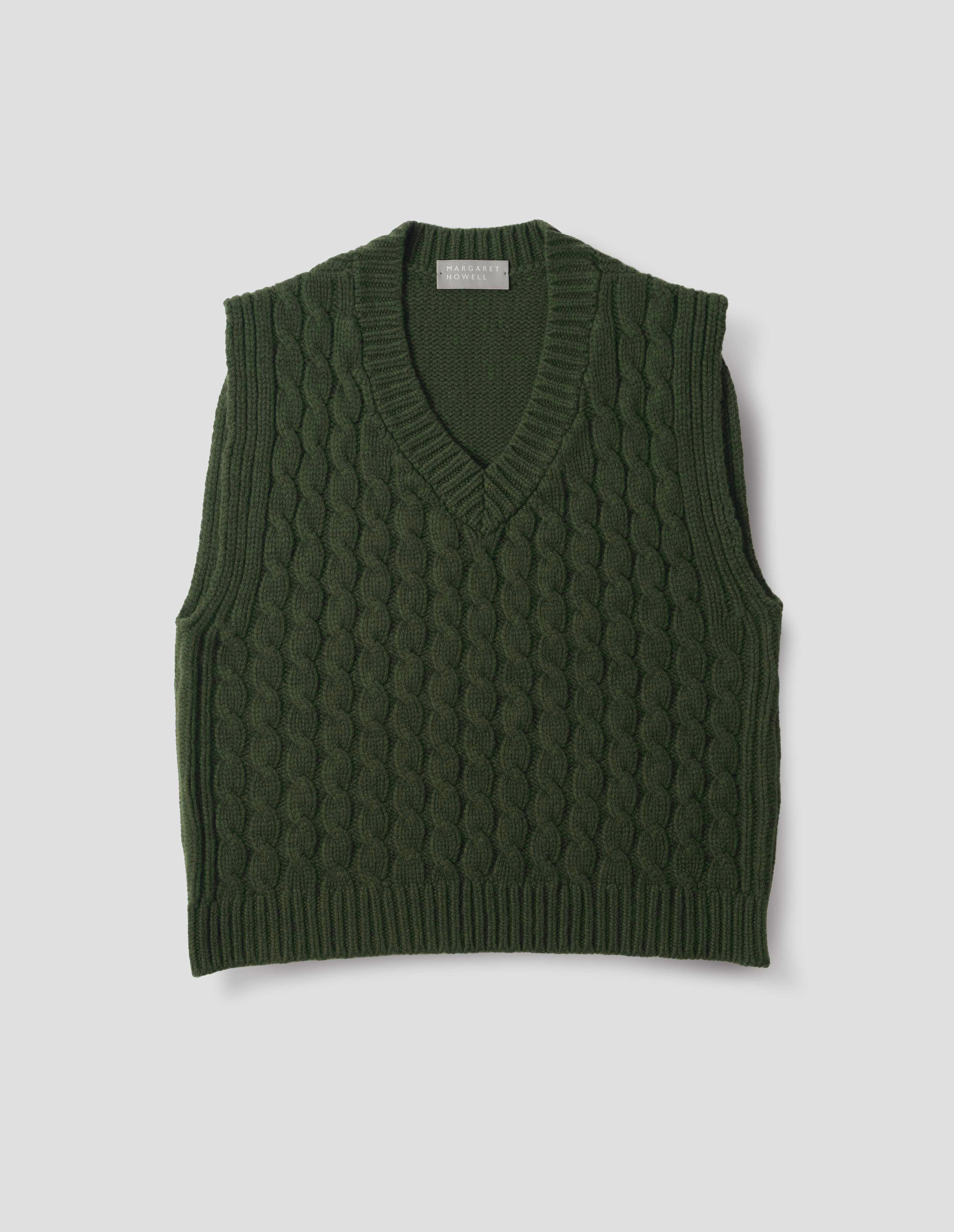 トップス MARGARET HOWELL Cotton V neck Knit Vest Women's Knitwear | Margaret Howell