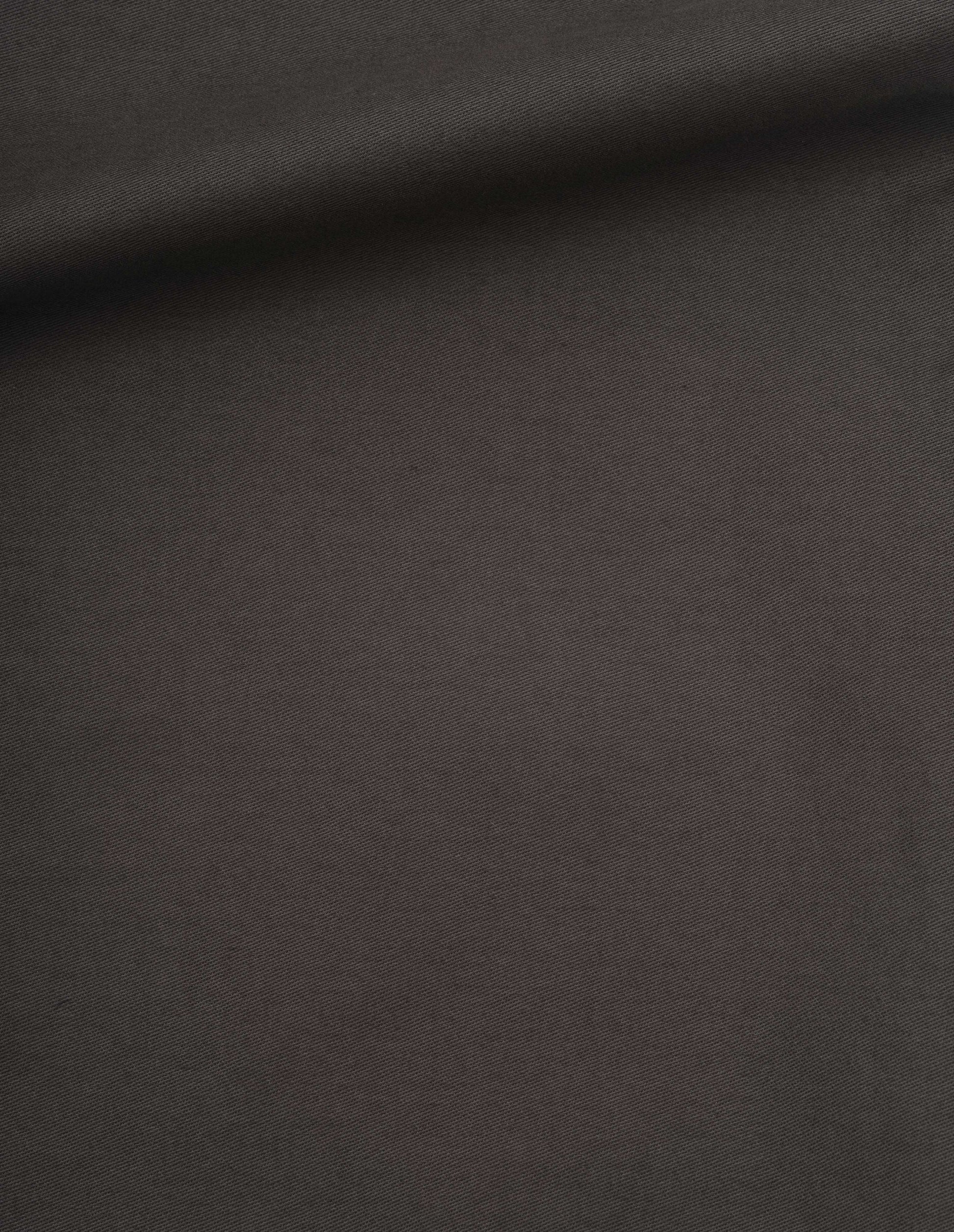 Grey dry cotton drill trousers fabric swatch. 
