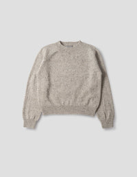 DONEGAL CREW NECK JUMPER | SOFT DONEGAL WOOL | PEBBLE