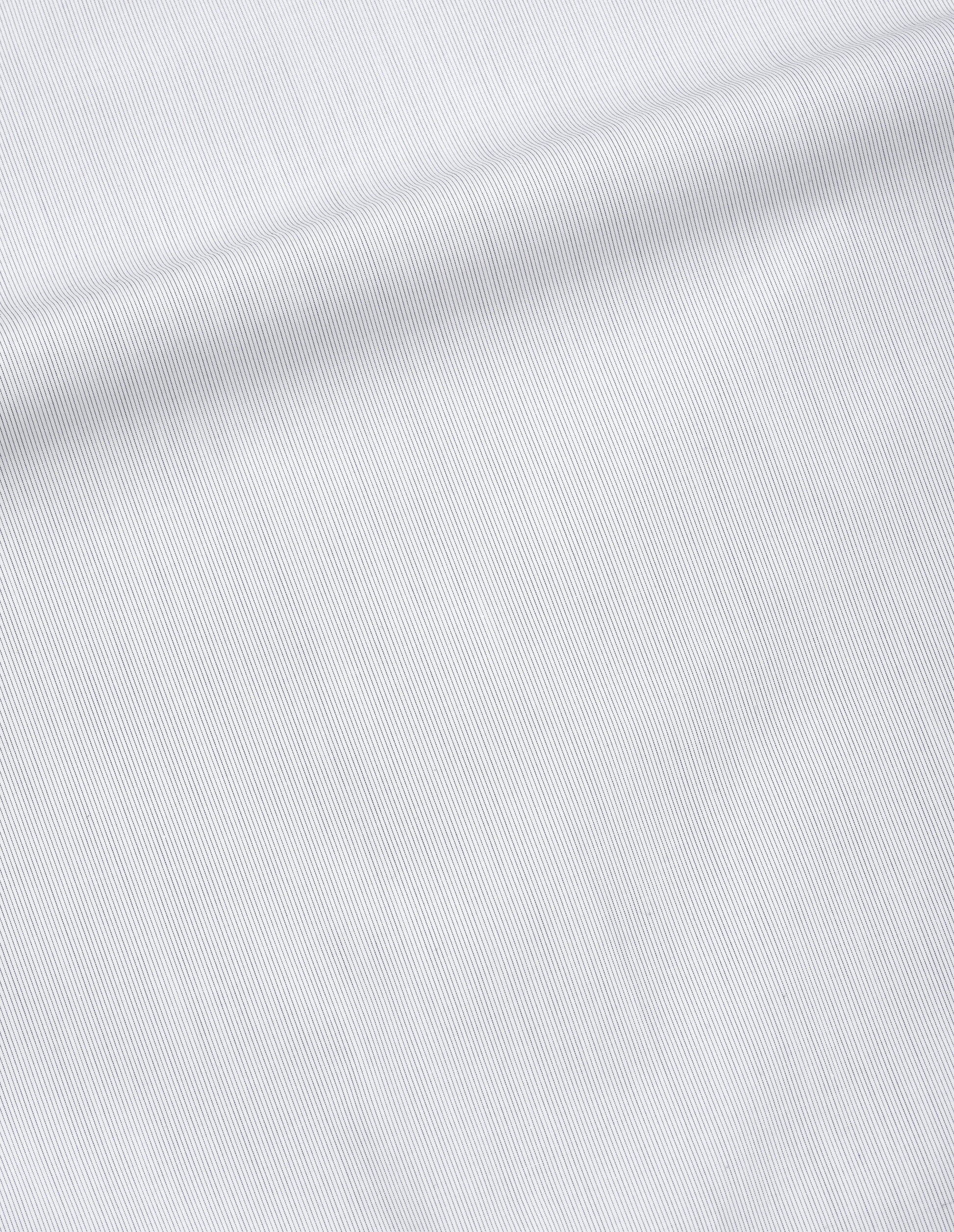 White and dark blue cotton micro stripe shirt fabric swatch.