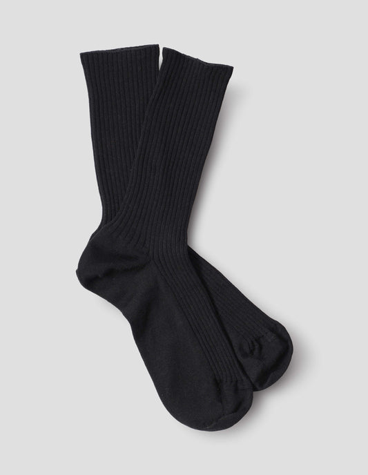 FULL RIB SOCKS | FINE MERINO | BLACK
