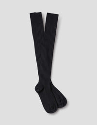 HIGH RIB SOCKS | FINE MERINO | BLACK