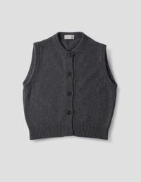 KNITTED GILET | CASHMERE MERINO | CHARCOAL