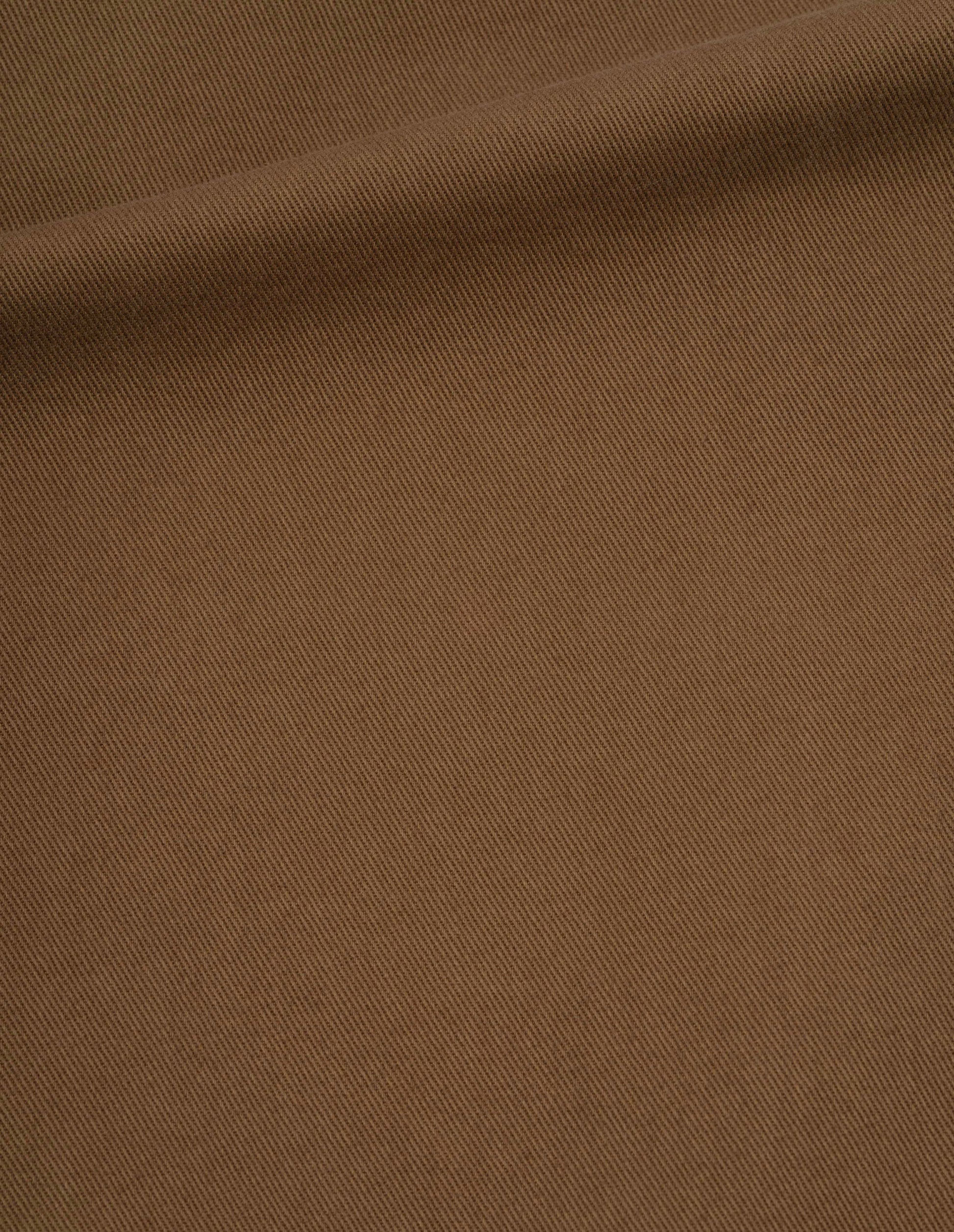 Brown raised cotton drill big pocket blazer, fabric swatch.