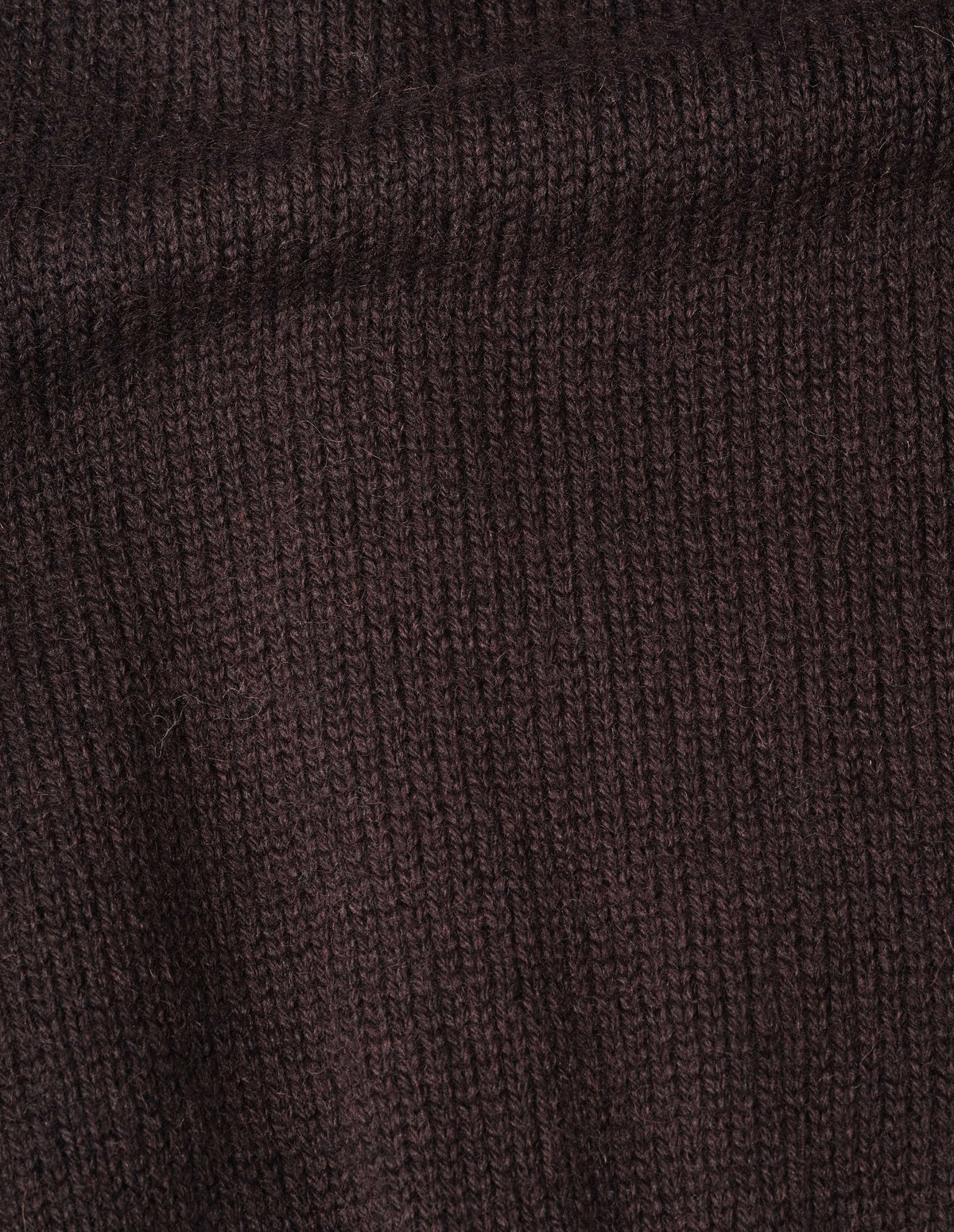 Dark brown boxy fit collared cardigan, fabric swatch.