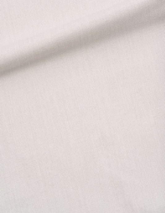 Off white faded cotton drill trouser, fabric swatch.