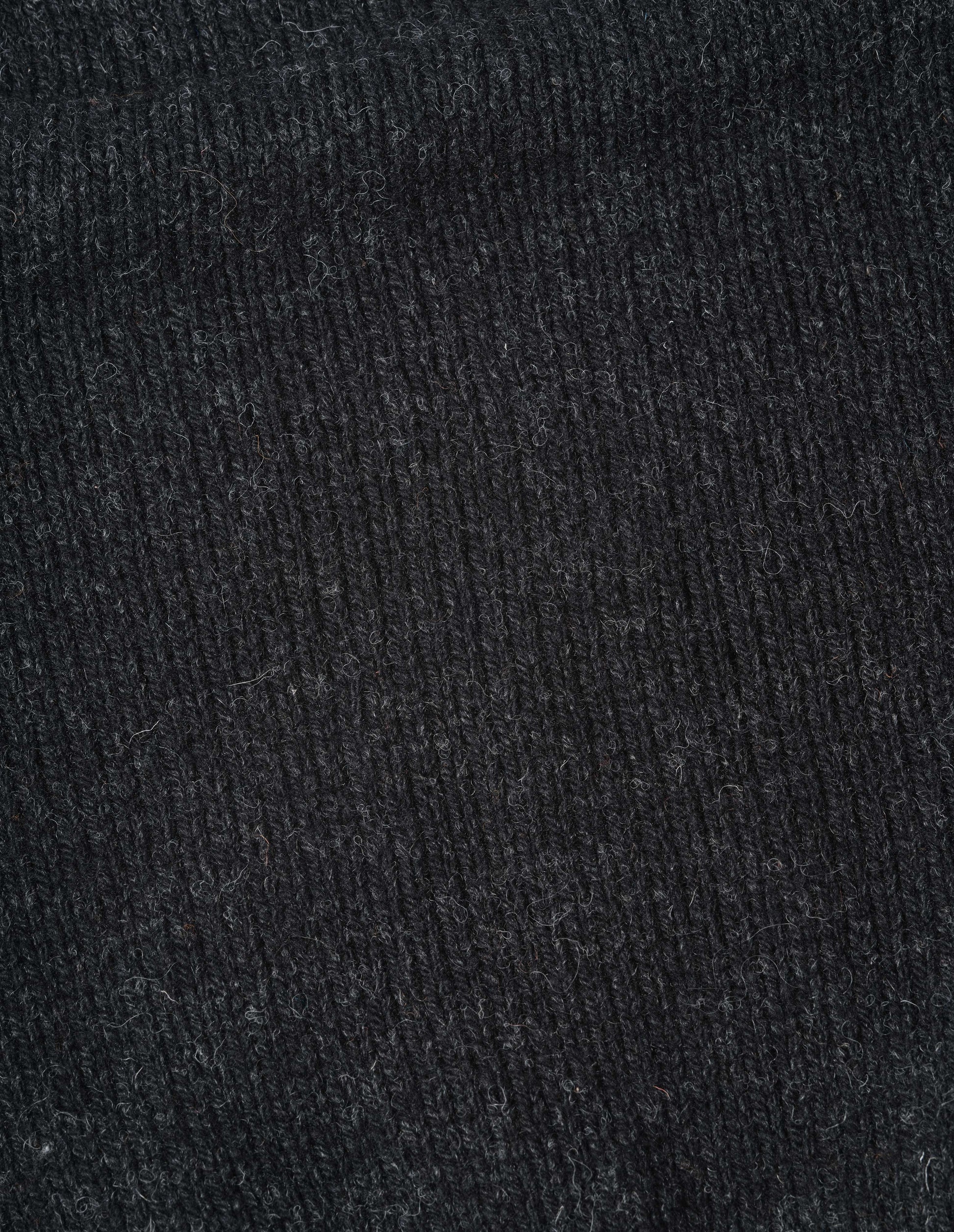 Dark grey rustic wool jumper, fabric swatch.