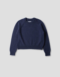MHL. CROPPED RAGLAN JUMPER | LAMBSWOOL | BLUE TWIST