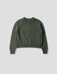 MHL. CROPPED RAGLAN JUMPER | LAMBSWOOL | GREEN TWIST