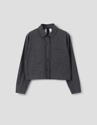 MHL. DOUBLE POCKET SHIRT | JAPANESE MELANGE COTTON CHAMBRAY | CHARCOAL