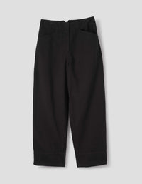 MHL. FIELD TROUSERS | RAISED COTTON DRILL | BLACK