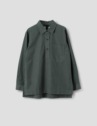 MHL. LONG PULL ON SHIRT | SANDED COTTON POPLIN | STORM