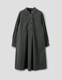 MHL. OFFSET PLACKET DRESS | SANDED COTTON POPLIN | STORM
