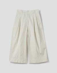 MHL. PLEATED CULOTTES | SOFT DENSE COTTON | CHALK