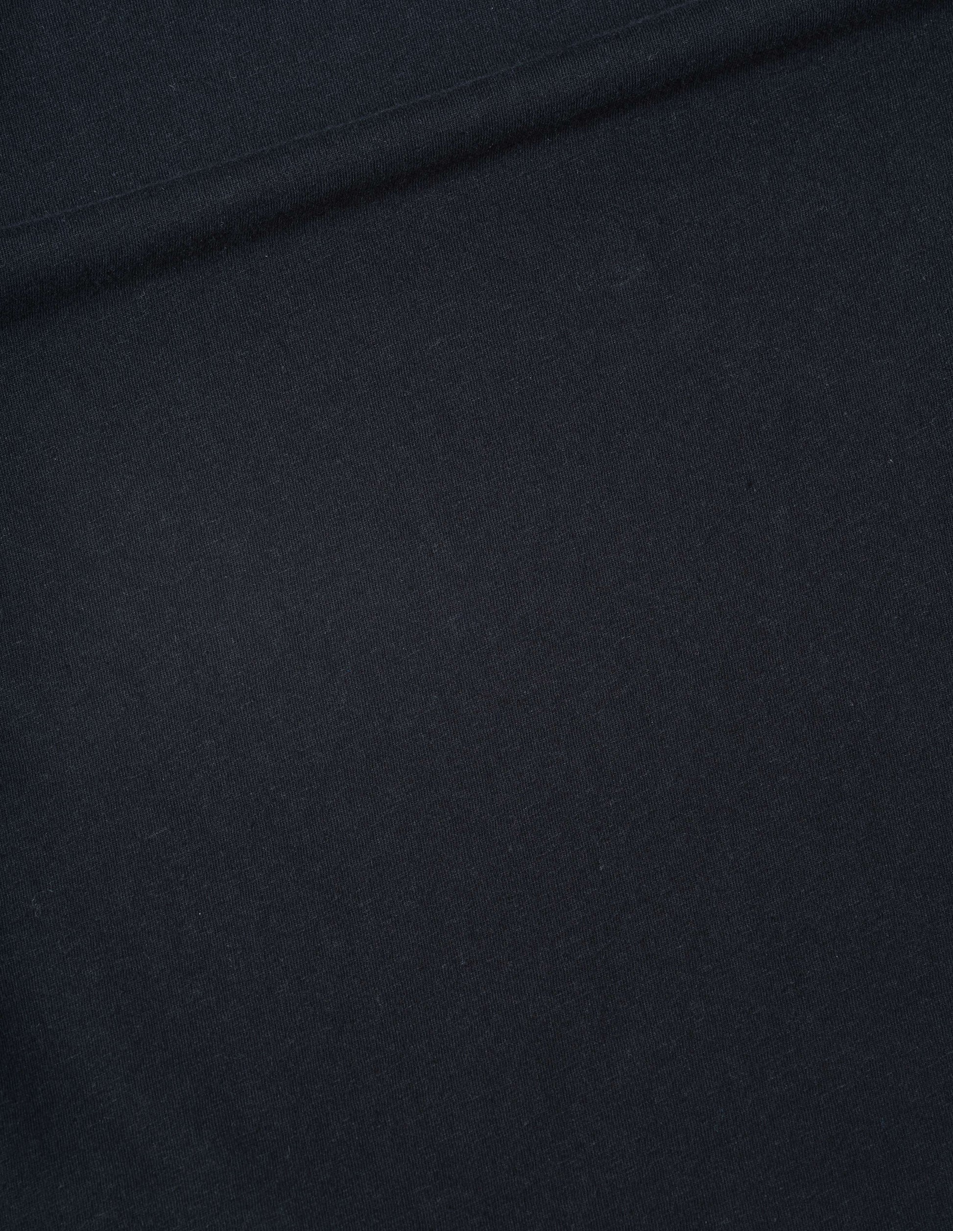 Black cotton linen raglan t shirt, fabric swatch.