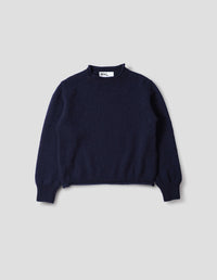 MHL. ROLLED EDGE JUMPER | SHETLAND WOOL | NAVY