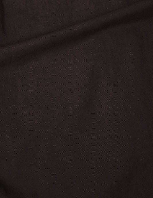 Dark brown irregular spun cotton skirt, fabric swatch.