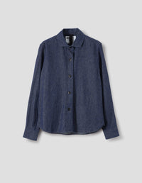 MHL. SIMPLE SHIRT | JAPANESE COTTON LINEN DENIM | INDIGO
