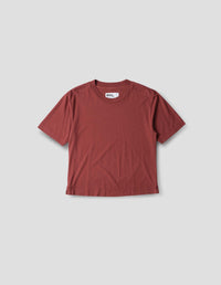 MHL. SIMPLE T SHIRT | COTTON LINEN JERSEY | BERRY