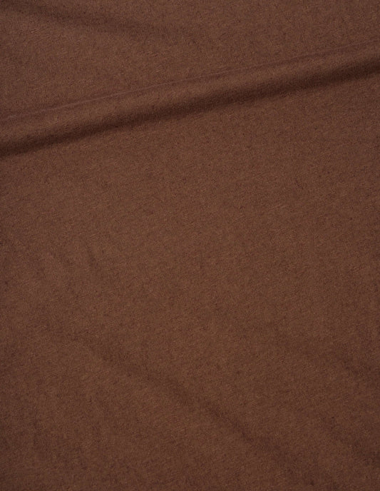 Brown organic cotton linen jersey simple t shirt, fabric swatch.