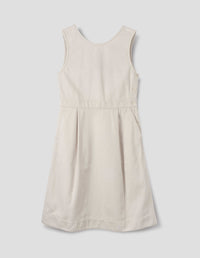MHL. SLEEVELESS PINAFORE DRESS | FADED COTTON DRILL | CHALK