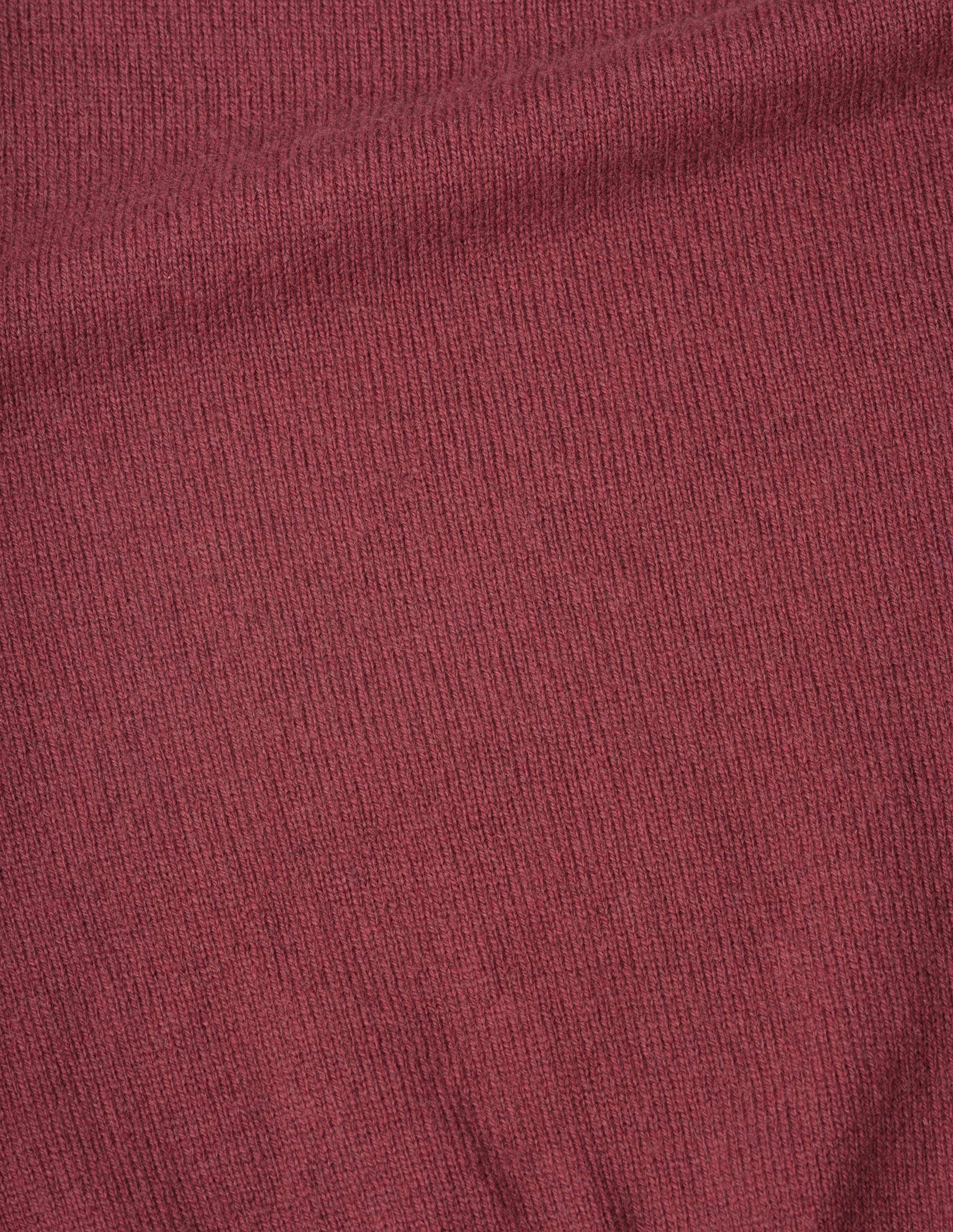 Reddish wool cotton slipover, fabric swatch.