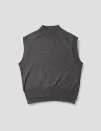 MHL. SPLIT HEM SLIPOVER | WOOL COTTON | CHARCOAL