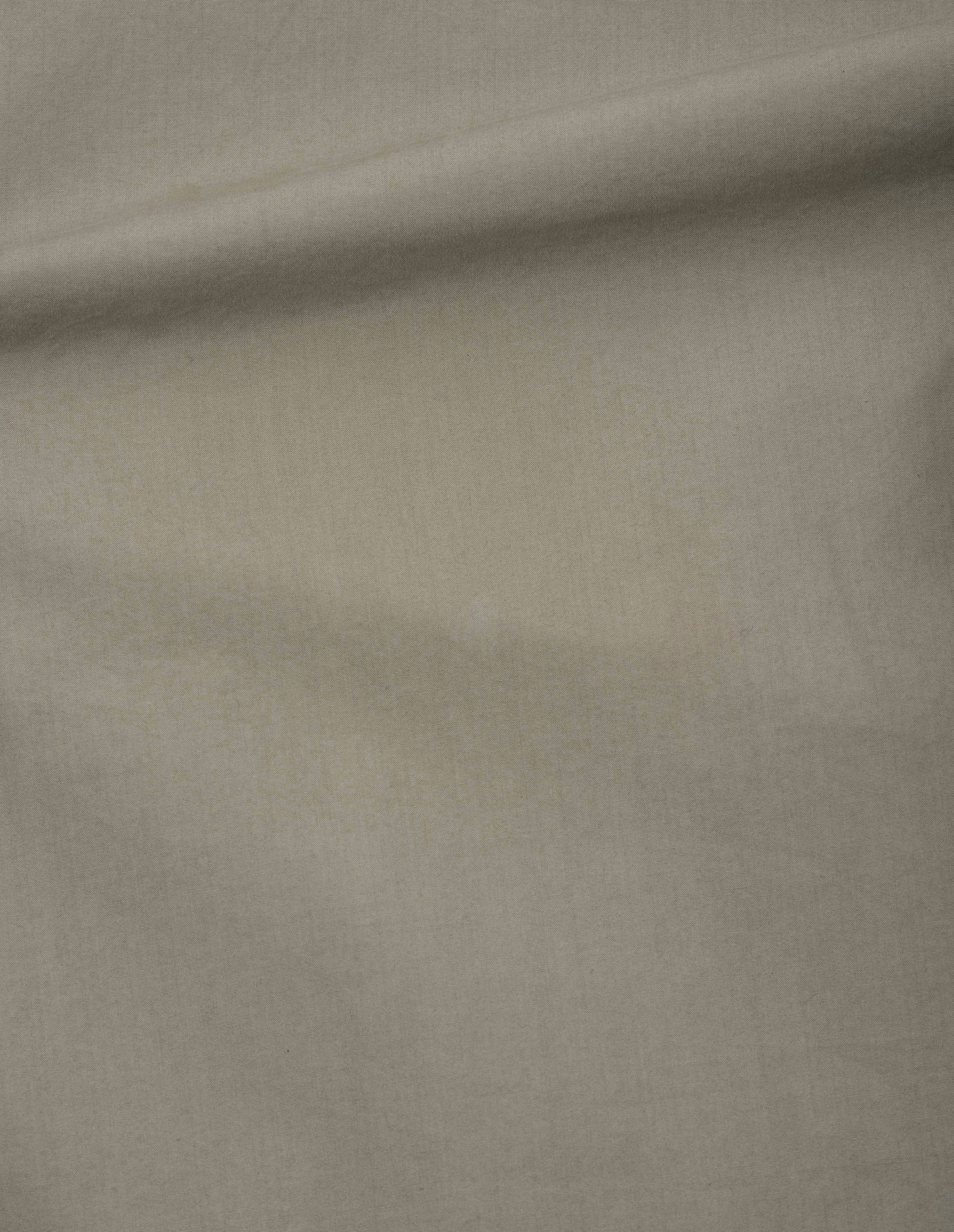 Greyish brown crisp cotton poplin stitch pleat trouser, fabric swatch.